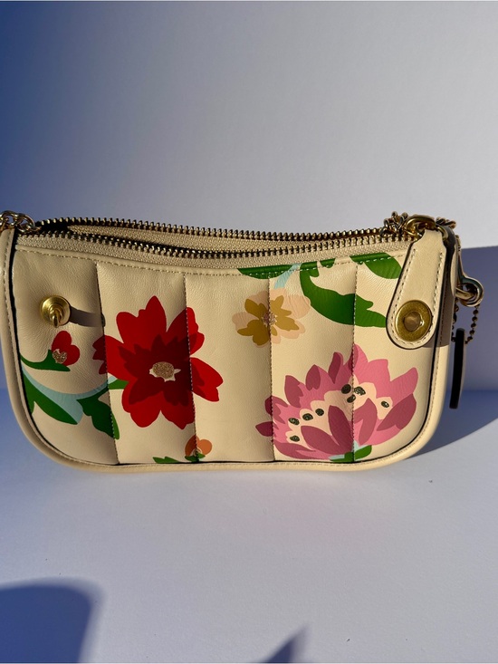 Coach Handbags - Rare Coach Cream Floral Leather Crossbody Bag